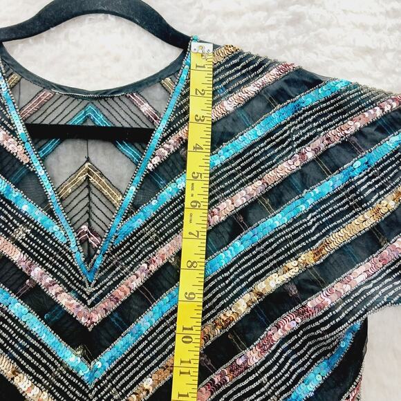 Blouse Top Size ? Glam Luxe Y2K Revival Alt Girl Maximal Ornate Mob Wife Shiny - Picture 8 of 11